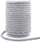 5mm Macrame Cord, 60 Feet Thick Twisted Cord Trim Rope for Curtain Tieback, Gift Bags Rope Handles, Handbags Handles and DIY Craft Making (Silver)