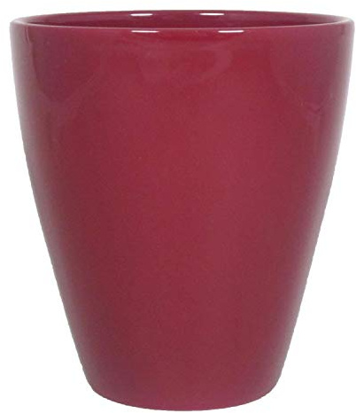 INNA-Glas Keramik Pflanztopf, Ø13,5cm, 17cm, weinrot - Blumentopf/Übertopf