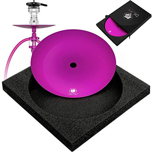 DILAW® Narghilè Basic piatto in alluminio | 24 cm grande | narghilè Hookah – Accessori piatti di carbone | adatto universale per tutti i narghilè, rosa