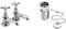 Bristan N 1/2 C CD 1901 Traditional Basin Pillar Taps, Chrome & Waste with Porcelain Plug for Basins with Overflow