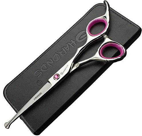 AXEMOORE 15,2 cm Sicherheitsschere, rund, professionell für Kinder/Damen/Herren, Friseurscheren-Set (Rosa)