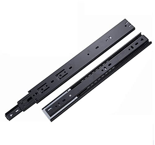 Schubkastenführungen,Vollauszug Schubladenauszüge mit Dämpfung Schubladen Auszüge Kugellager,für Heimschubladen,Tragkraft 45 Kg,Schwarz,2 Stk(Size:50cm(20in))
