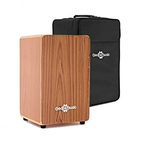 Gear4music Cajon Trommel mit Sitzpolster und Gigbag Teak