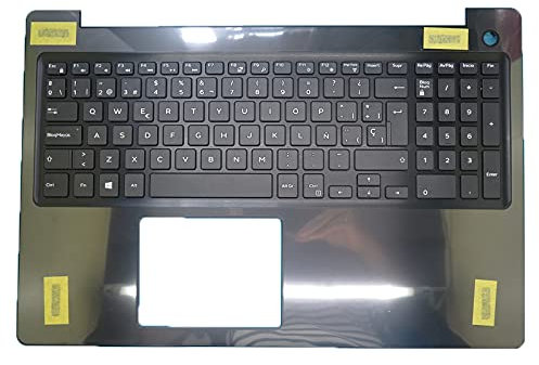 RTDPART Reposamanos para Ordenador portátil para DELL Inspiron 15 5570 5575 P75F 0V1H3J V1H3J 01Y60Y 1Y60Y con español SP sin retroiluminación Negro Caja Superior Nueva