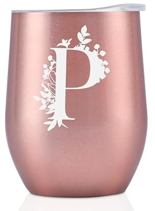 Thermobecher Personalisiert, Geburtstagsgeschenk für Frauen, Personalisierte Geschenke Für Freundin, Schwester, Mütter, Tochter, Tante - Kaffeetasse 340 ml, Kaffeebecher mit Deckel, Roségold, P