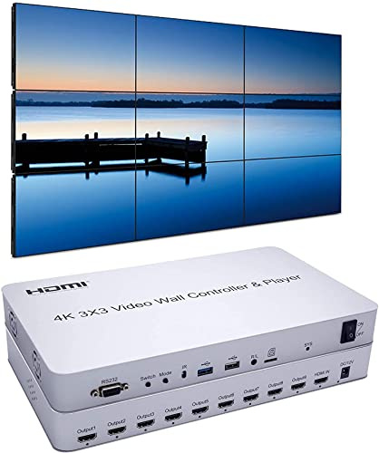 4K 3x3 Video Wall Controller USB SD HDMI 1.4 Player HDCP1.4 Compliant 1x2 1x3 1x4 2x1 2x2 2x3 2x4 3x1 3x2 3x2 4x1 4x2 Splicing Screen
