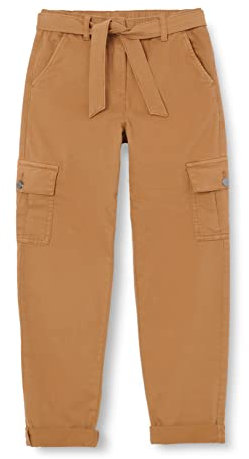 s.Oliver Mädchen 2120259 Cargo Hose mit Gürtel, Brown, 98 / Slim