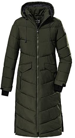 Killtec Damen Kow 62 Wmn Qltd Ct Wintermantel Mantel in Daunenoptik mit Kapuze, dunkeloliv, 40 EU
