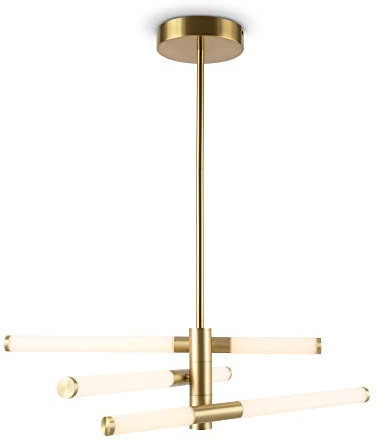 Maytoni Moderne Pendelleuchte Axis LED incl. Gold aus Acryl, Aluminum 1980 Lumen Energieeffizient 28W für Küche, Schlafzimmer, Wohnzimmer, Esszimmer, Lobby