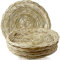 Potadak 5 Pcs Bamboo Paper Plate Holder - 10 Inch Round Woven Plate Holder, Reusable Paper Plate Holders for Picnic