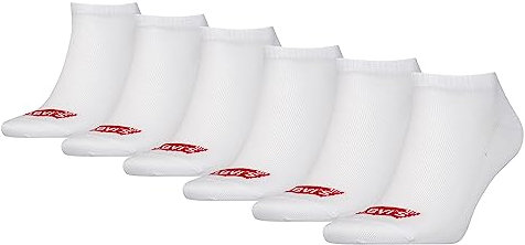 Levi's Sneaker Chaussettes, Durable Blanc, 39/42 (Lot de 6) Mixte