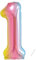 Geburtstag zahlen luftballon 1 jahre | Regenbogen Farbverlauf-Riesen Folienballon 1 XXL Folienballon in 40 - 101cm Geburtstagsdeko - Ballon Zahl Deko zum Geburtstag - fliegt mit Helium
