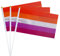 mflagperft Lesbische Flagge, Dekorationen, handgehalten, kleiner Sonnenuntergang, Lesbischer Stolz, Mini-Flaggen auf Stock, 21,6 x 14,9 cm, Outdoor-Dekoration, 12 Stück (Lesbische Handflagge)