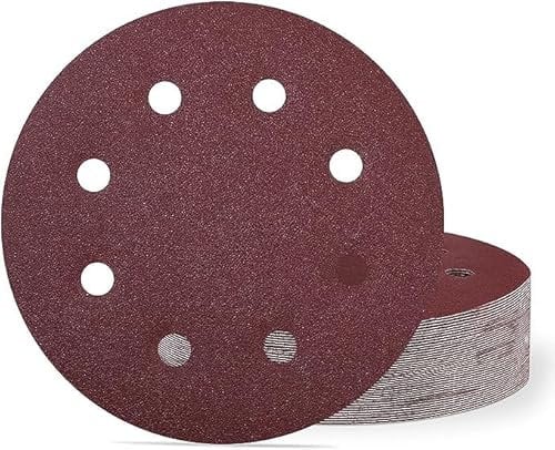 Papel de lija de 180 mm, grano 80, 40 unidades de 180 mm, 8 agujeros, para lijadora de pared o techo