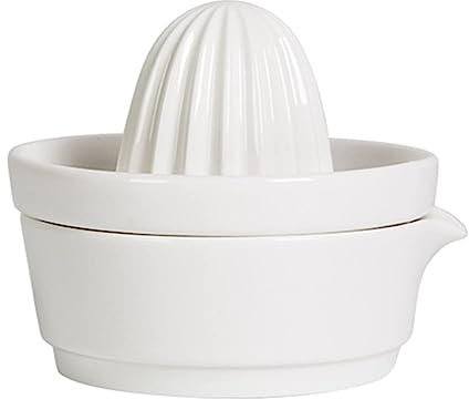 1 spremiagrumi manuale lime arancio, spremiagrumi in ceramica, spremiagrumi per pompelmo, resistente alla lavastoviglie, bianco, XXL