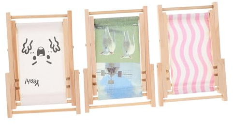 OATIPHO 3st Mini-strandkorb Puppenhaus Klappstuhl Puppenhaus-klappstuhl Stühle Für Partyveranstaltungen Winziger Liegestuhl Smartphone-Halterung Miniatur-strandkorb Möbel Holz Schreibtisch