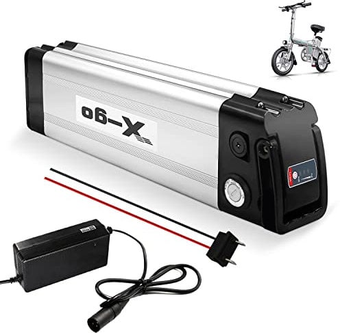 X-go Ebike Akku 48V 13AH E-Bike Lithium Akku Elektrofahrrad Batterie 2 Port mit Ladegerät, Safe Lock, Led Kontrollleuchte für 750W 500W 350W 250W 100W Motor (48V 13AH 2 Port)