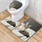 rutschfeste Badematte Tier Maine-Coon-Katze Badematten Set 3-Teiliges Badezimmerteppich-Set Weich Badteppich Schnell Trocknend Badvorleger mit WC Deckelbezug