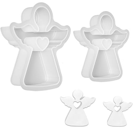 Omlalayi 2 Stück Silikonformen Gießformen Engel, Silikonform Engel, 3D Giessform Silikon Kerzenformen zum Gießen, Kerzenform Seifenform Epoxidharz Formen Silikonform für Seife, Gips, Ostern Deko