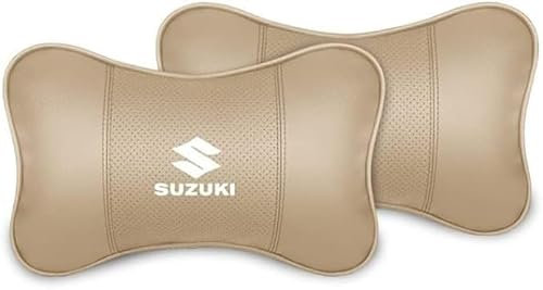 YOFAB Reposacabezas del Asiento del Automóvil para Suzuki, Suave Cojin Almohada Cervical para Condu Oficina Gaming, Cómodas Transpirables, C Beige