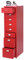Mendler Rollcontainer Boston T851AM, Schubladenschrank Stahlschrank, 110x28x41cm 8 Schubladen - rot