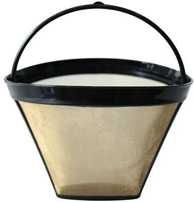 Reusable #4 Cone Coffee Filter for 8-12 Cup Brewing, Ninja CFP Series Compatible, Basket Permanent Coffee Filters with Stainless Steel Mesh, BPA-Free, 1-PACK