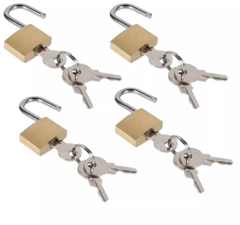 Lot de 4 cadenas de voyage pour valise, boîte aux lettres, bagages, cadenas à clé