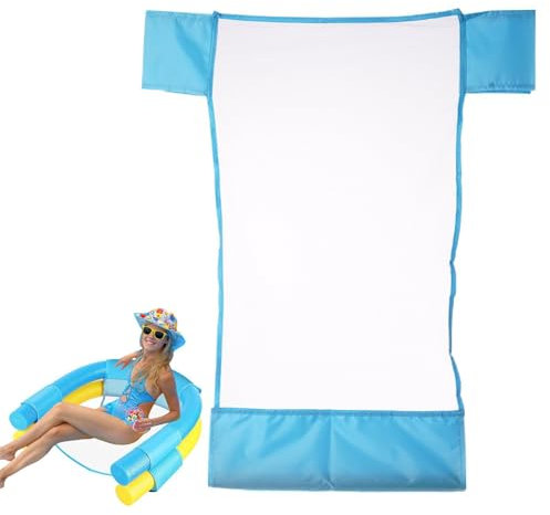 Gupcaqosjw Silla Flotante para Piscina, 50 * 43 Cm Sling Fideos Piscina, Asiento Flotante, Red para Fideos De Natación, Silla De Malla para Natación, Silla De Natación, Double Tube