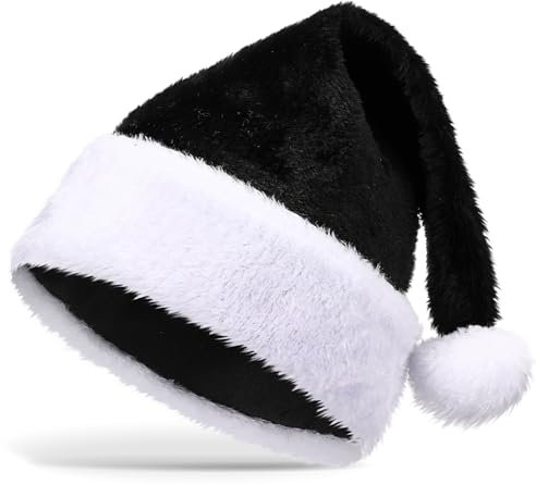 Geyoga 1 Stück Weihnachtsmütze Nikolausmütze Weihnachtsmütze aus Plüsch mit Dickem Rand Weihnachtsmannmützen für Erwachsene Festliche Neujahrsparty