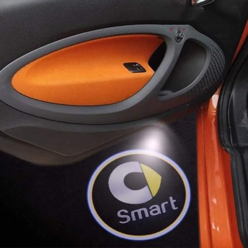 CWMMS 2 Stück Auto-Begrüßungstürlicht für Smart 450 451 453 Fortwo Forfour, Projektionslampe personalisierte Türlampe Autodekorationszubehör