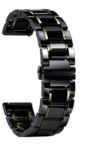 HBGRVCKS Keramik-Uhrenarmband, 20 mm, 22 mm, Doppelknopf-Faltschließe, Uhrenarmband for traditionelle oder intelligente Uhren, Ersatzband for Herren und Damen, universelles Uhrenarmband