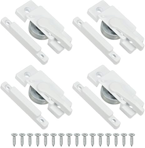 PATIKIL Window Sash Locks, 4pack Zinc Alloy Cam Action Window Locks with Keeper Diecast Window Latches Replacement for Vertical & Horizontal Sliding Windows Security (Middle Hole)