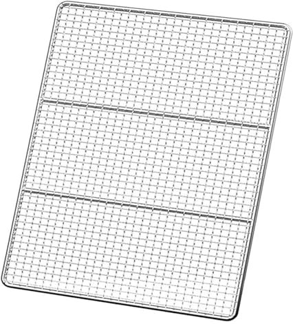 Übergroßer runder Grillrost aus Edelstahl für Camping und Kochen im Freien, Mehrzweck-Grillrost für Rippen, 54 x 38 cm