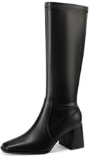 QUEEN HELENA Stivali Alti con Tacco Casual Donna ZM9846 (Nero, Sistema Taglie Calzature EU, Adulto, Donna, Numero, Media, 38)