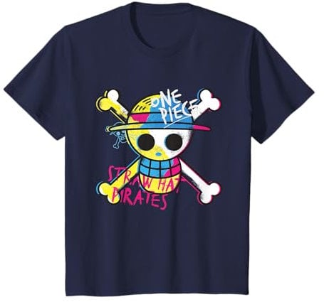 Youth One Piece Straw Hat Pirates Colour Logo Monkey D Luffy Kids T-Shirt