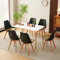 H.J WeDoo Esszimmergruppe Esstisch mit 6 Stühlen Essgrupp, Rechteckig Küchentisch und Esszimmerstühle mit PU Leder Kissen, Sitzgruppe für Wohnzimmer Küche Büro(Weiß Tisch+6 Schwarz&Gold Stühle)