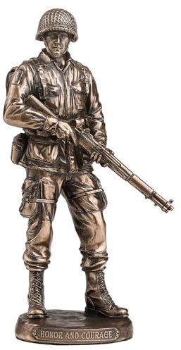 Veronese Design Militärskulptur Honor and Courage, US-Armee, kaltgegossenes Harz, Bronze-Finish, 14 cm