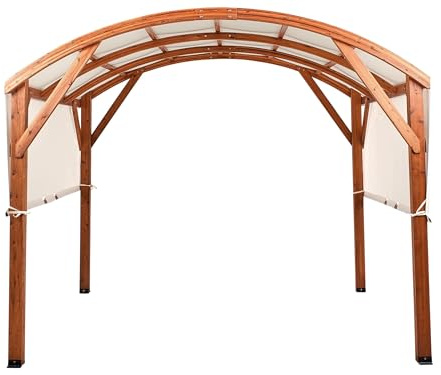 Gartenpavillon Tannenholz Hellbraun rechteckig 303x300 cm mit Stoffdach Scopello