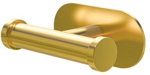 Amig - Colgador adhesivo para toalla de baño Mod. Ea-5 - Toallero gancho Adhesivo sin tornillos - 100 x 65 x 45 mm - Acero inoxidable - Oro mate