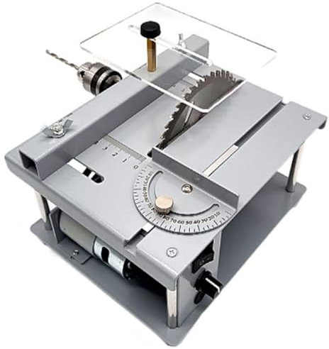 Table Saw Portable Bench Top Saw for Woodworking - Electric Cutting Tool for Indoor DIY Projects - Compact Tabletop Design for Precision Cutting