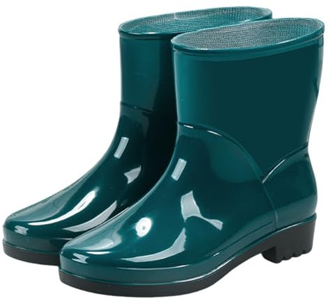 Nere Da Donna Stivali da pioggia per le donne, stivali da pioggia -polpaccio per le donne, stivali tinta unita, scarpe da giardino, stivali da lavoro comodi per Stivali Alti In Pelle Marrone Per