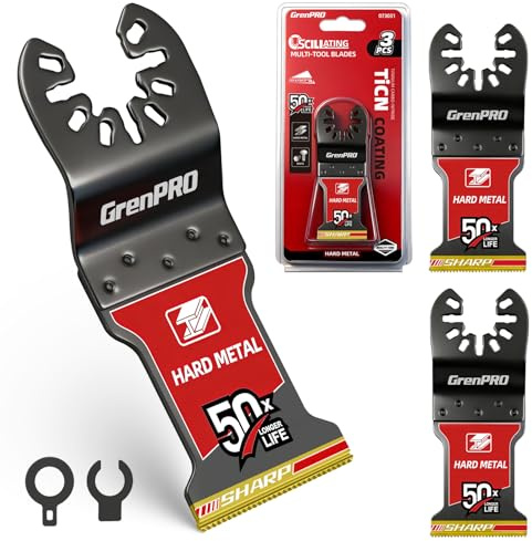 GRENPRO TiCN Carbide Oscillating Saw Blades for Metal Cutting 3-Pack