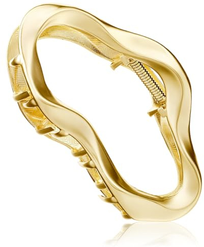 Ymapinc Large Gold Claw Clip for Women | Cute Cloud Hair Clips for Thick & Thin Hair, Non-Slip Wave Cloud Shape Barrette for Styling Accessories