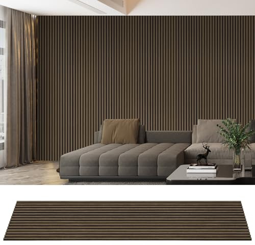 AKK-PANE Akustikpaneele Holz 240x60cm(6er-Set 8,64 m²) 3D Wandpaneele Holz, Wand für Küche, Wohnzimmer, Büro, Umweltfreundlich Holzpaneele Wand mit Schalldämpfung (5# 240cm, 6 Stk. 240CM)
