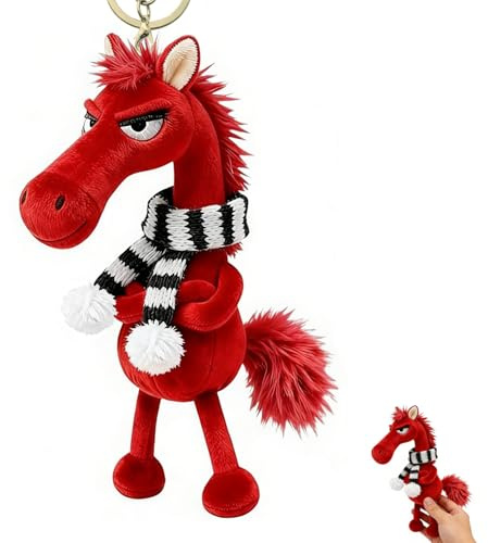 Schlüsselanhänger Pferden Plüsch Glücksbringer 2026, Horse Schlüsselanhänger Plüsch, Schlüsselanhänger Glücksbringer, Year of The Horse 2026 Plush, für Taschen Handtasche Geschenke für Pferdeliebhaber