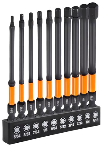 SPEEDWOX 10PCS SAE Impact Hex Head Allen Wrench Drill Bit Set