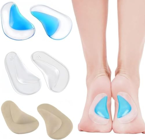 XENQITO 3 Pares De Plantillas De Soporte De Arco De Gel, Plantillas OrtopéDicas De Silicona Para Pies OrtopéDicos De Soporte De Arco Para Fascitis Plantar De Gel Almohadillas De CojíN