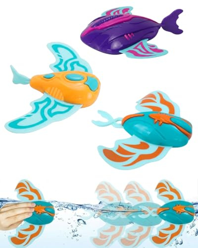 MenYiYDS 3 Stück Teufel Fisch Schwimmbad Spielzeug, Wasserspielzeug Kinder, Pool Spielzeug, Tauchringe für Kinder, Tauchspielzeug, Wasser Spielzeug für Swimmingpool, Unterwasser Glider，Trompete