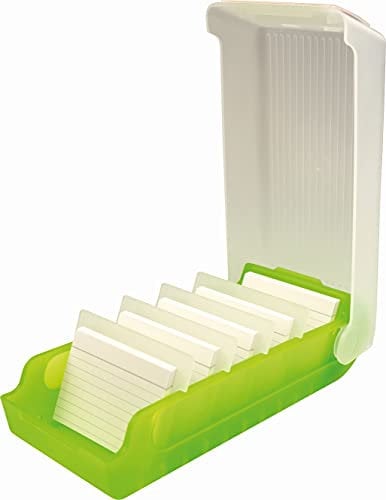 helit H6901059 - Karteikarten Box „the beebox“ DIN A8 quer, grün, Lernkartei und Aufbewahrungsbox