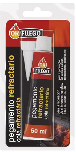 Flower - Pegamento Refractario OKFuego 50 ml | Resiste Altas Temperaturas | Ideal Chimeneas, Estufas, Barbacoas | Adhesión Duradera | Compatible con Sustrato Semilleros y Plantas Verdes